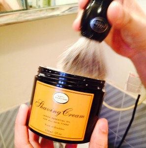 Elements #2 & 3: Shaving Cream applied with a Badger Hair Shaving Brush