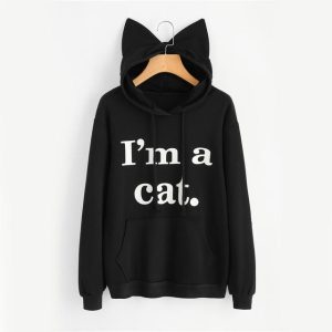 Black Cat Hoodie with Ears