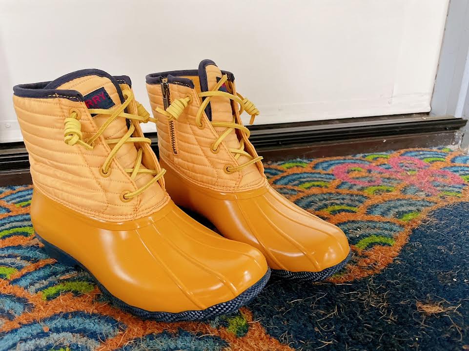 sperry duck boots yellow
